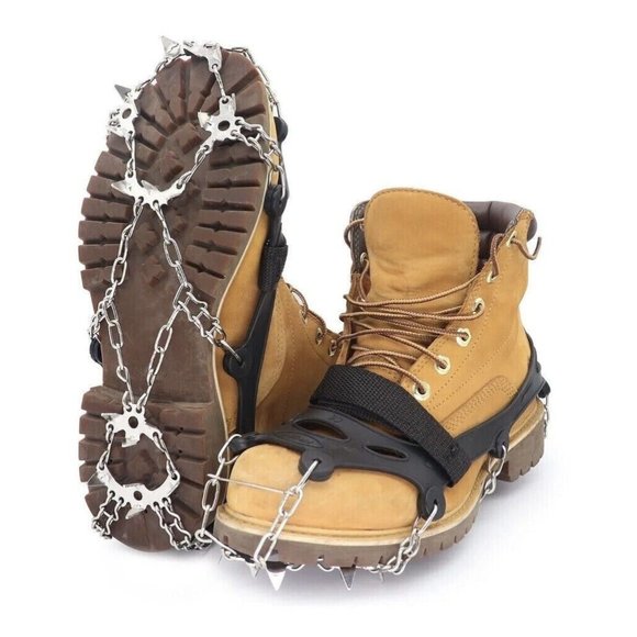 Henoty Other - NEW Henoty Crampons 19 Spikes Ice Cleats Traction Snow Grips for Hiking Boots XL